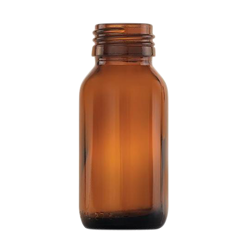 50ml Medicine Bottle +  Cap Amber