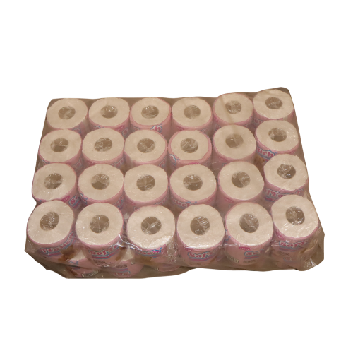 Toilet Paper 1Ply Virgin 48'S Wrap Pink/Wht