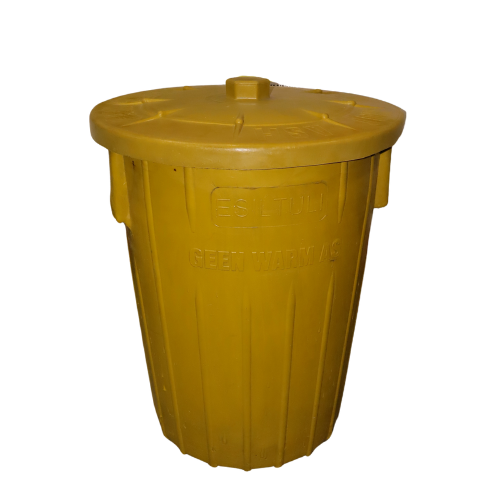 Bin 90lt Heavy Duty Rubber Yellow
