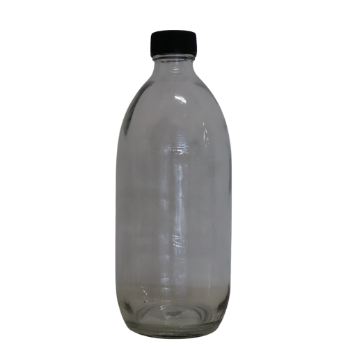 500ml Medicine Bottle + Cap Clear