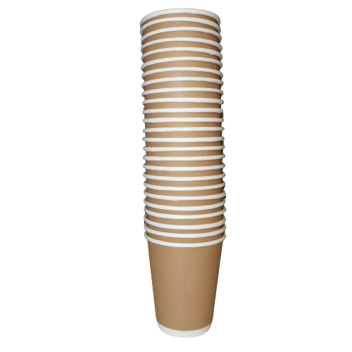 Cup Double Wall Kraft 350ml 25's