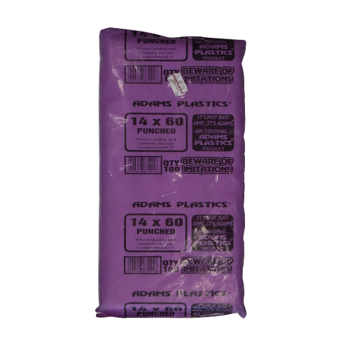 14x60 Clear Bags 20mic 100's ADAMS