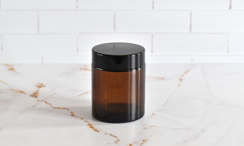 Jar 100g Incl Lid Cosmetic Amber Glass