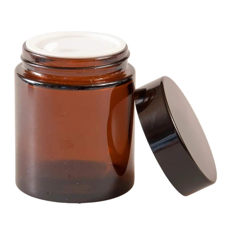 Jar 100g Incl Lid Cosmetic Amber Glass