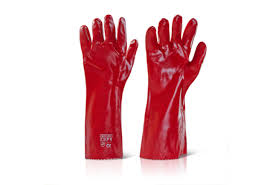 PVC Gloves Red Long 35cm