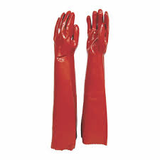 PVC Gloves Red Long 35cm