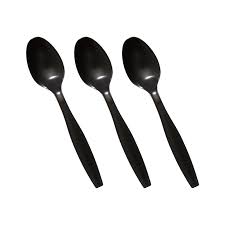 Plastic Dessert Spoons 250's Black