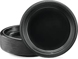Plates Plastic 100's Plain (PP) BLACK