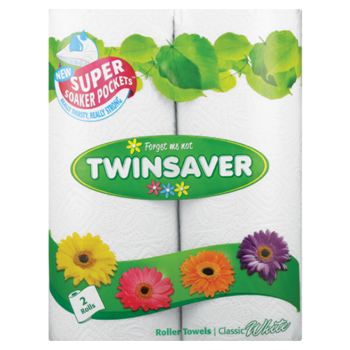 Kitchen Towels TwinSaver White 2Ply 2's