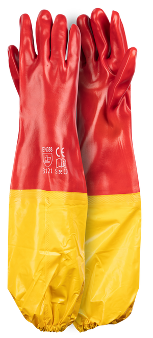 PVC Gloves Red Long 35cm