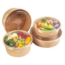 Salad Bowl Kraft 1000Ml + Lid 45'S